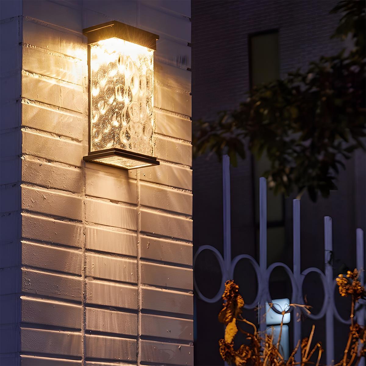 Buitenlamp LED Wandlamp Aluminium Glas Watergolf 16W Warm Wit Veranda Tuin Gevel Buitenverlichting IP43 | Sansoti