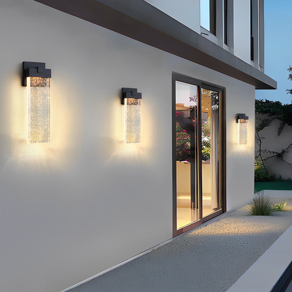 Außen LED Wandleuchte Kristall Aluminium Schwarz 10W 18W 24W IP54 Fassade Haustür Garten Villa Außenlampe Modern | Restfield