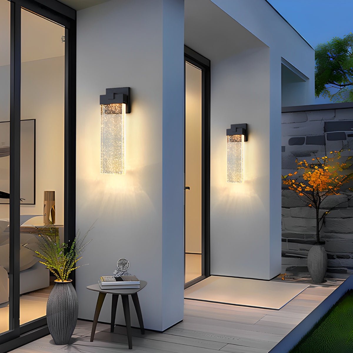 Außen LED Wandleuchte Kristall Aluminium Schwarz 10W 18W 24W IP54 Fassade Haustür Garten Villa Außenlampe Modern | Restfield