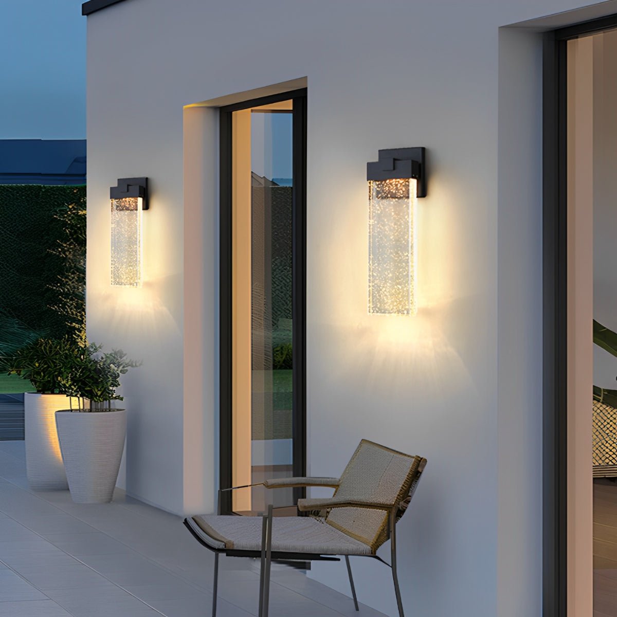 Außen LED Wandleuchte Kristall Aluminium Schwarz 10W 18W 24W IP54 Fassade Haustür Garten Villa Außenlampe Modern | Restfield