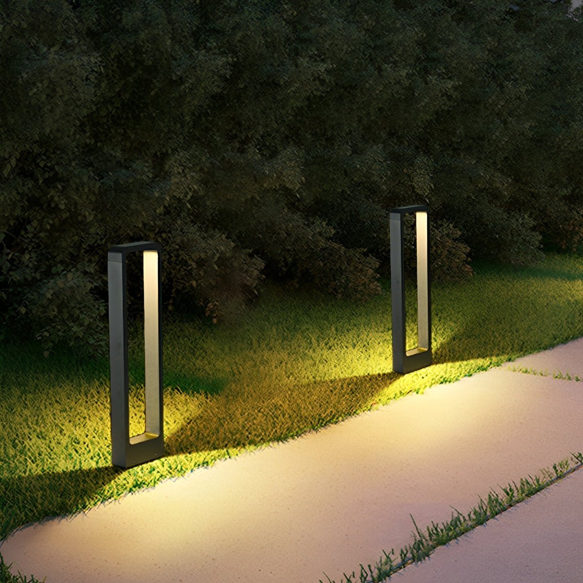 Sokkellamp LED 10W Zwart Aluminium Tuin Oprijlaan Pad IP65 Staande Buitenlamp Rechthoek Warmwit 3000K Gazonlamp Tuinverlichting | Sansoti