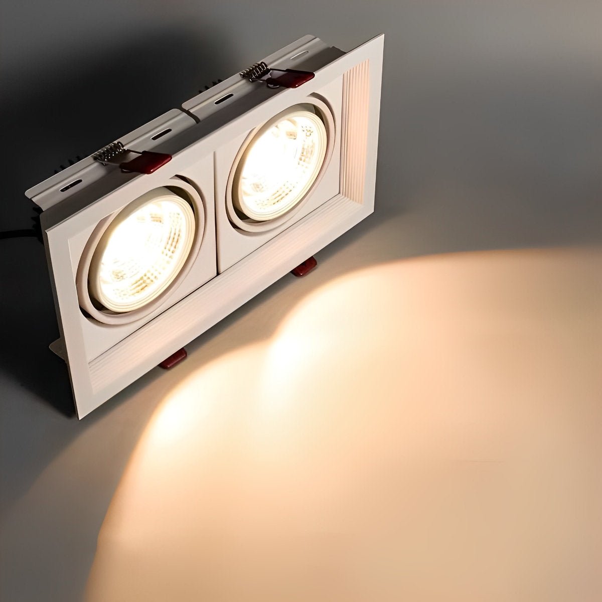Einbaustrahler Doppel LED Aluminium Weiß 24W Decke Wohnzimmer Küche Laden Verstellbar Downlight Einbauleuchte Modern | Restfield