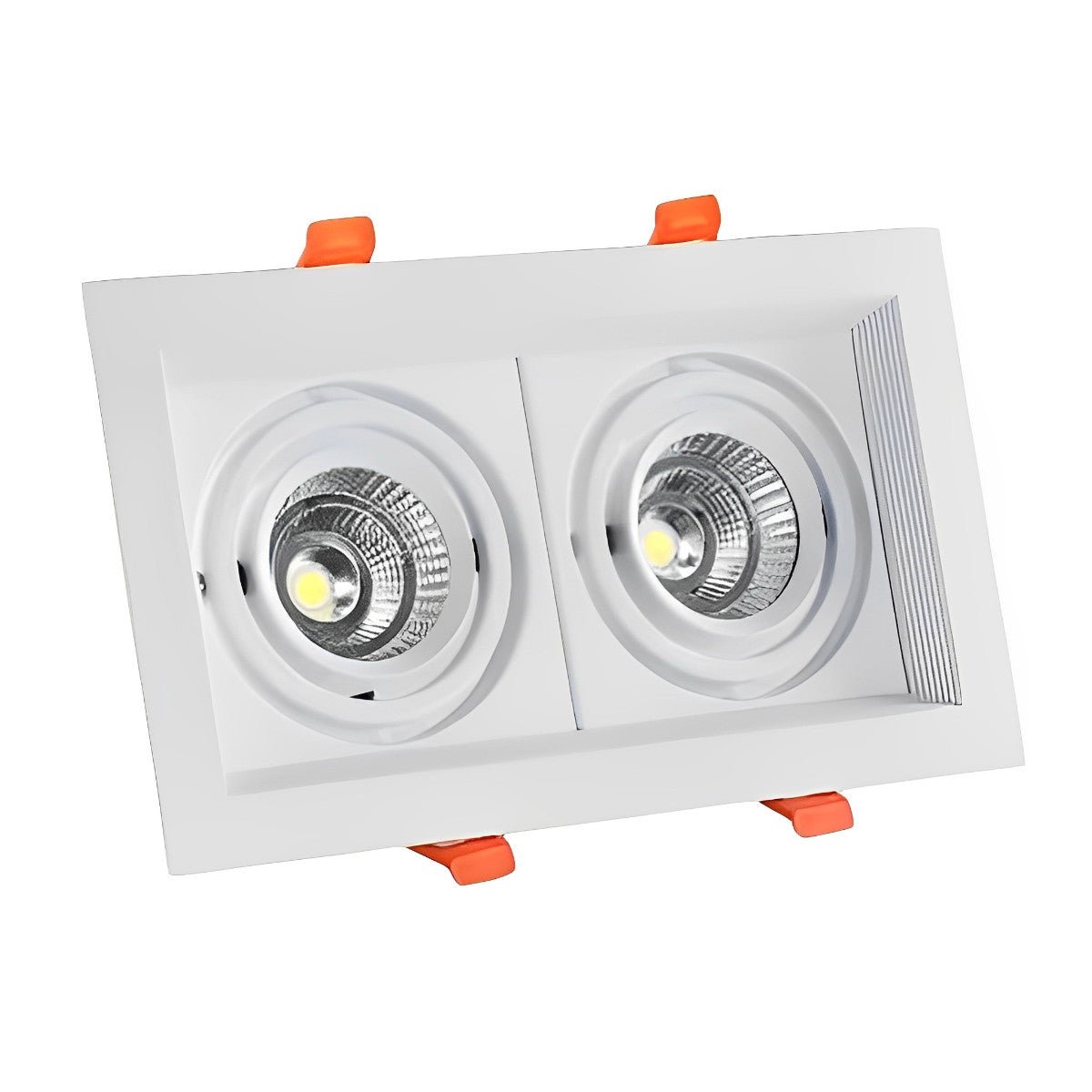 Einbaustrahler Doppel LED Aluminium Weiß 24W Decke Wohnzimmer Küche Laden Verstellbar Downlight Einbauleuchte Modern | Restfield