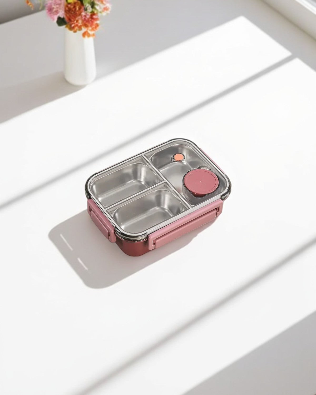 Geïsoleerde Lunchbox met Compartimenten - Warmhoudbakje voor Onderweg Groen Rood Blauw 2 of 3 Vakken - Premium Maaltijdcontainer Werk School Picknick | Sansoti