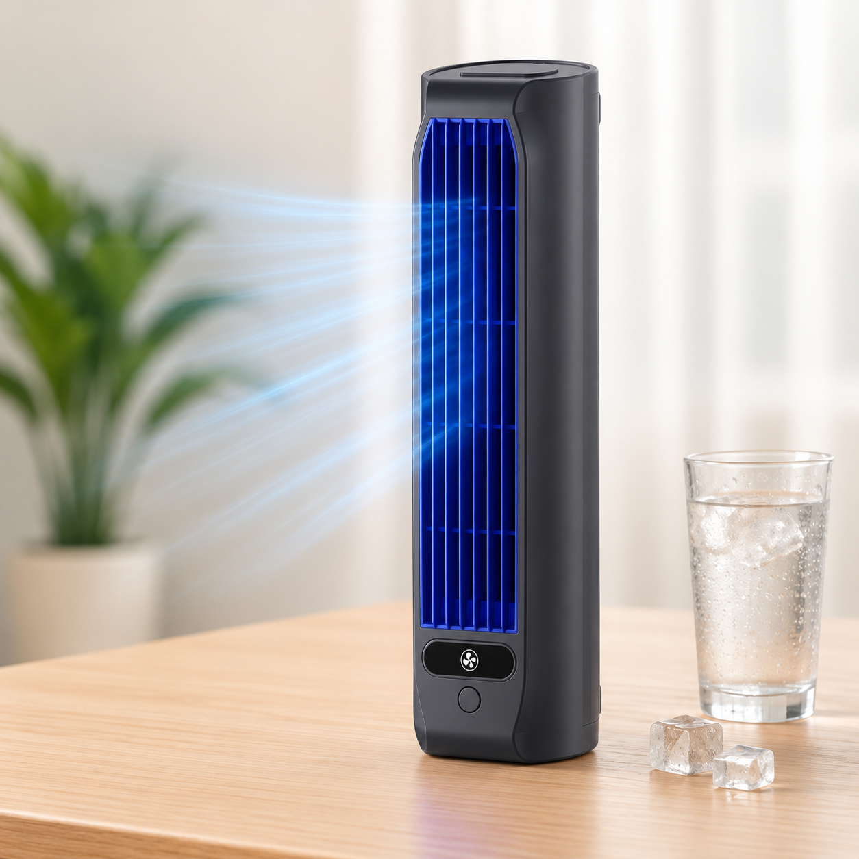 Compacte Wandventilator met Koelfunctie 2000mAh Oplaadbaar Bladloos Ontwerp voor Thuis Kantoor Slaapkamer | Sansoti