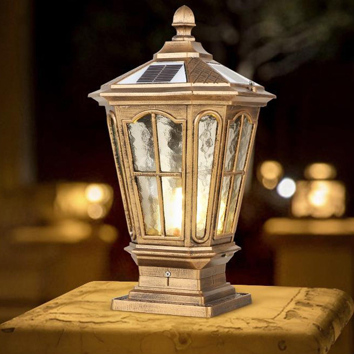 Sonnenlampe Pfosten Außenleuchte Schwarz Aluminium Garten Einfahrt Sockel Laterne Vintage Solar Gartenbeleuchtung Zaunpfosten Lampe Außenbeleuchtung | Restfield