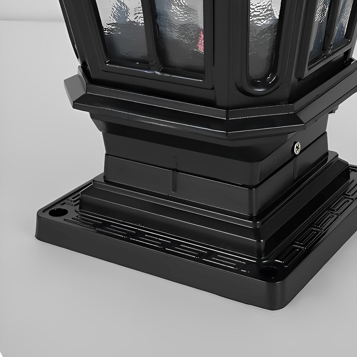 Sonnenlampe Pfosten Außenleuchte Schwarz Aluminium Garten Einfahrt Sockel Laterne Vintage Solar Gartenbeleuchtung Zaunpfosten Lampe Außenbeleuchtung | Restfield