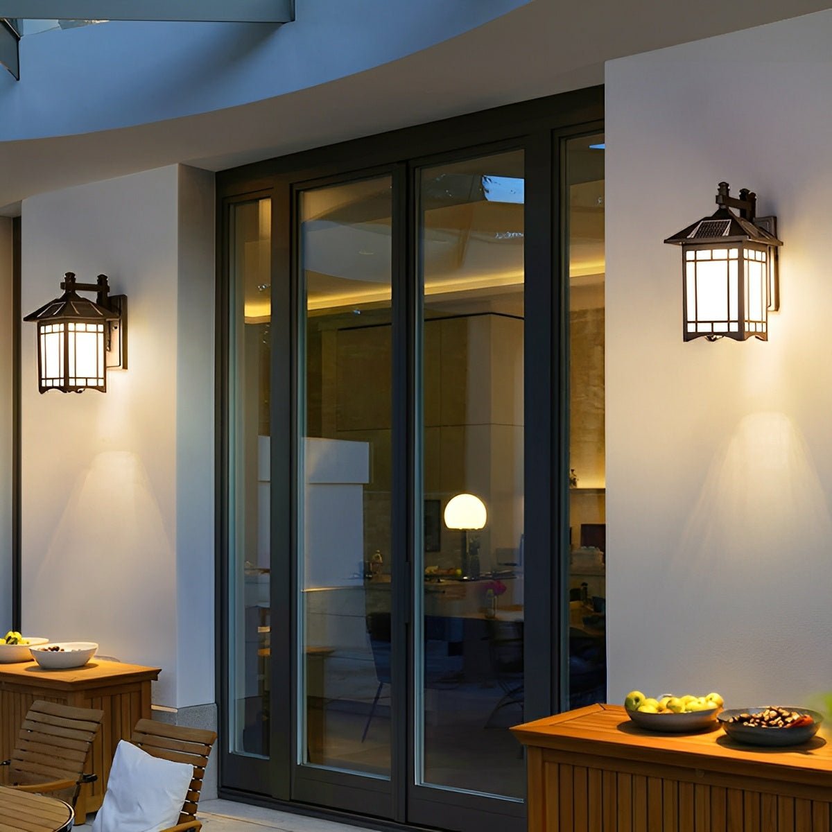 Außenleuchte Solar Wandleuchte Aluminium Schwarz Bronze Garten Klassisch Laterne Außenwandleuchte Solarenergie IP55 Villa Einfahrt Veranda | Restfield