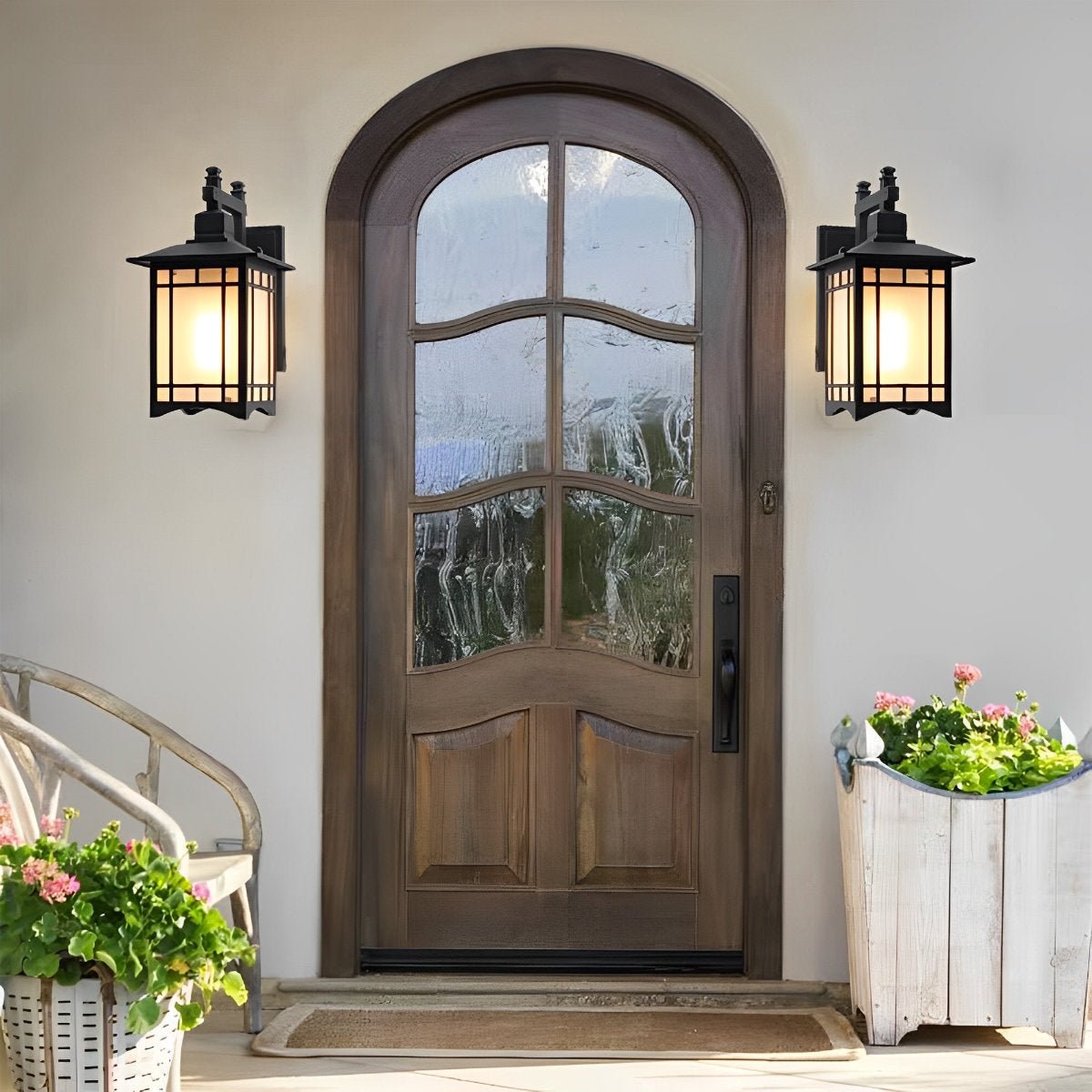 Außenleuchte Solar Wandleuchte Aluminium Schwarz Bronze Garten Klassisch Laterne Außenwandleuchte Solarenergie IP55 Villa Einfahrt Veranda | Restfield