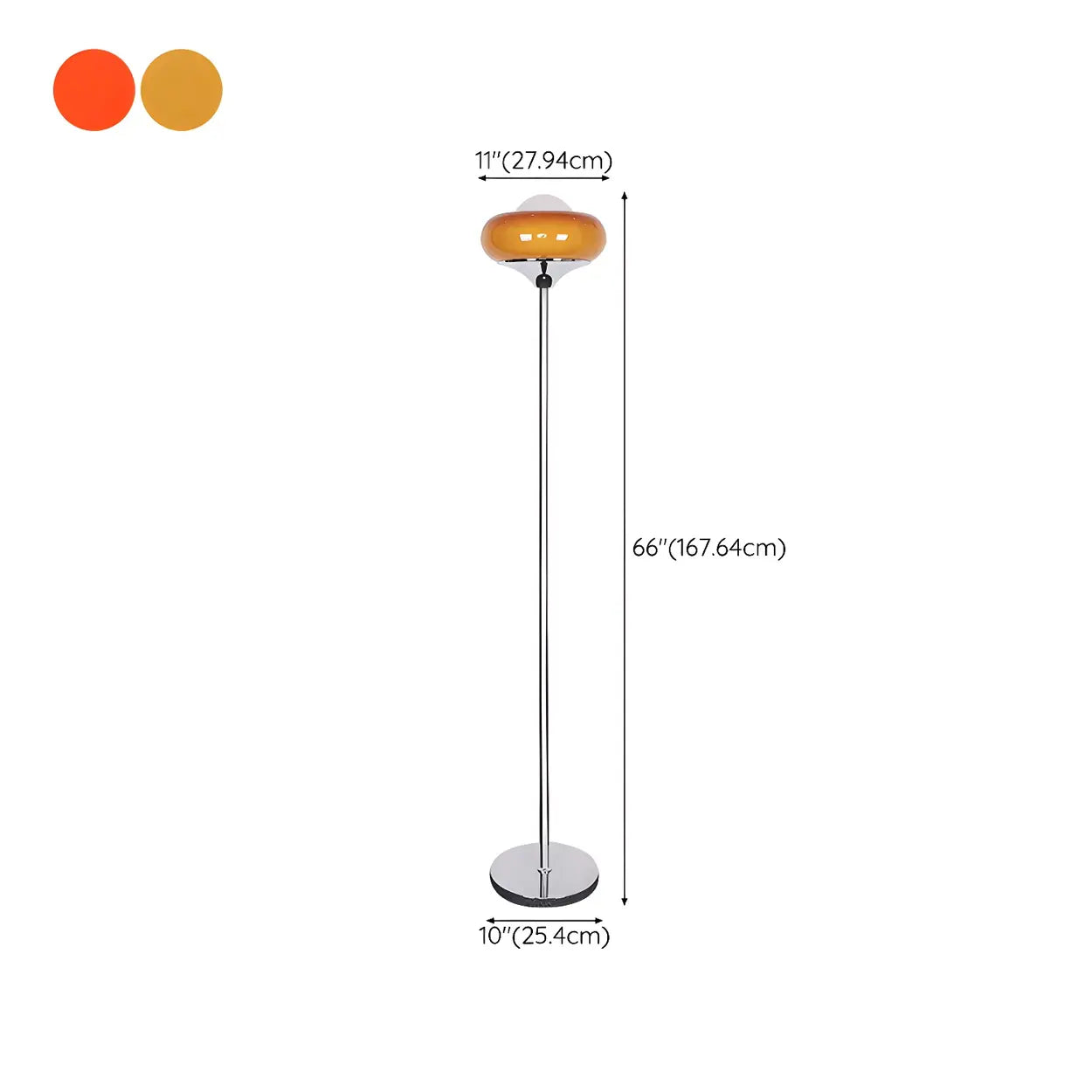 Vloerlamp Glas Retro Bol E27 Metaal Geel 155cm Sfeerverlichting Woonkamer | Sansoti