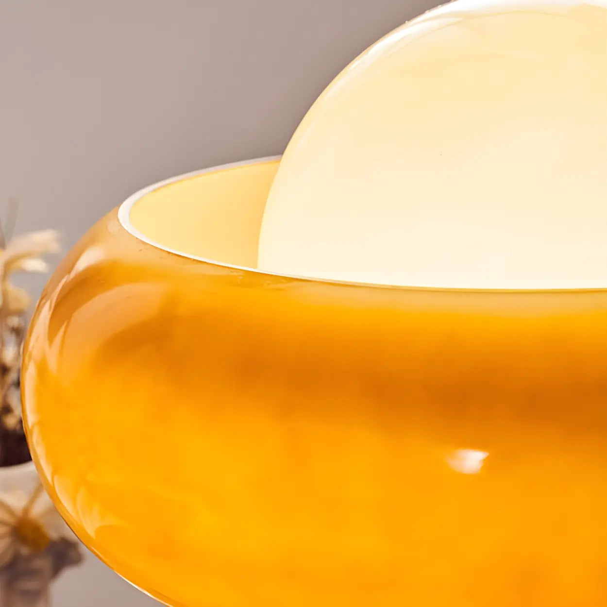 Vloerlamp Glas Retro Bol E27 Metaal Geel 155cm Sfeerverlichting Woonkamer | Sansoti