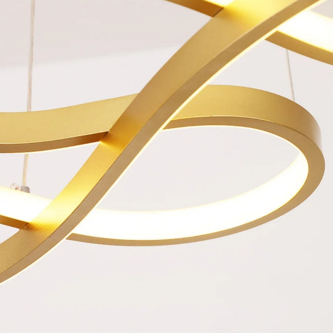 Suspension LED Anneaux Dimmable Télécommande Aluminium Salle à manger Salon Moderne