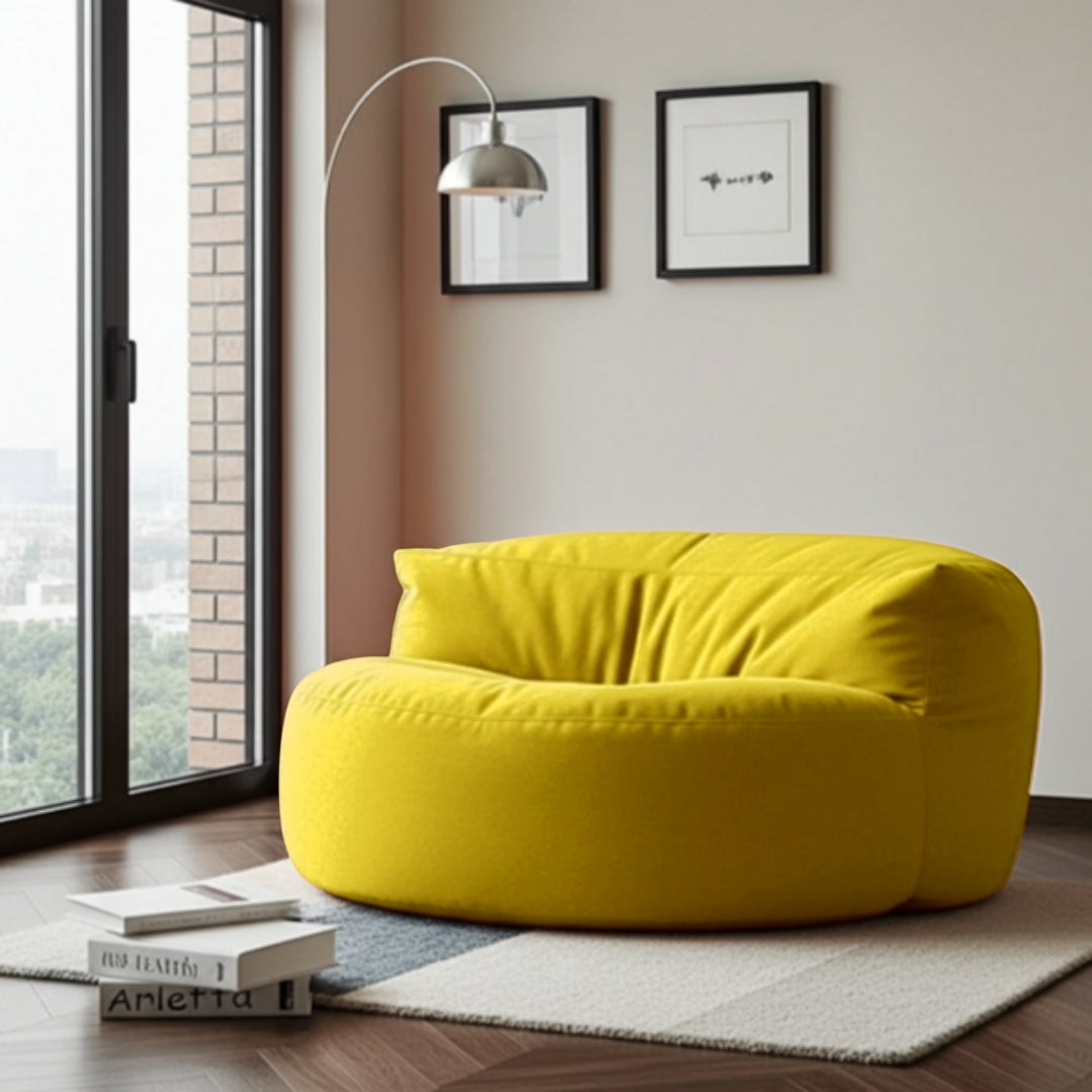 Ronde Fluwelen Zitzak Velvet Loveseat Groot Premium EPS Woonkamer Slaapkamer | Sansoti