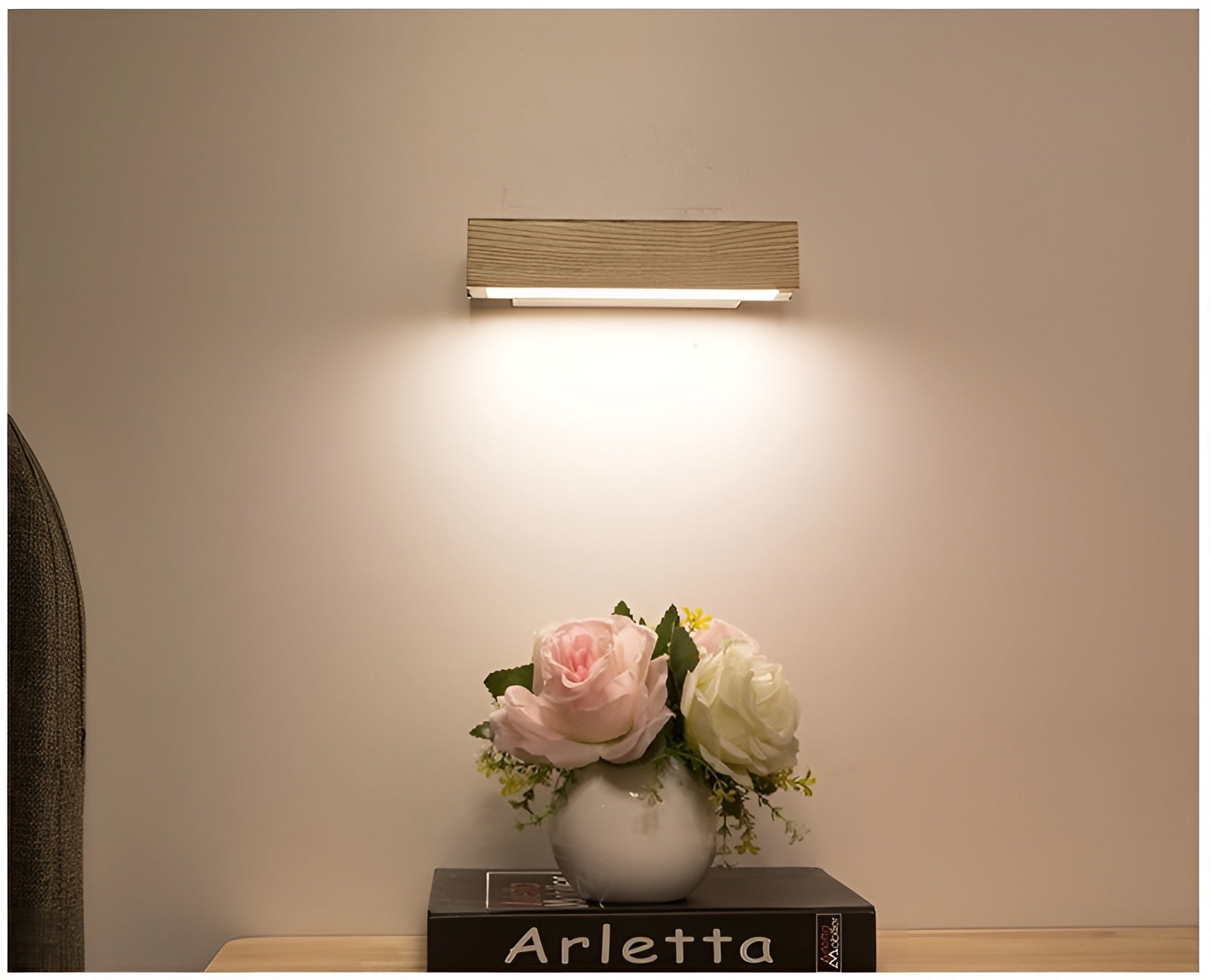 Wandlamp Hout LED Draaibaar Warm Licht Binnen Slaapkamer Woonkamer Wandverlichting Modern Design | Sansoti