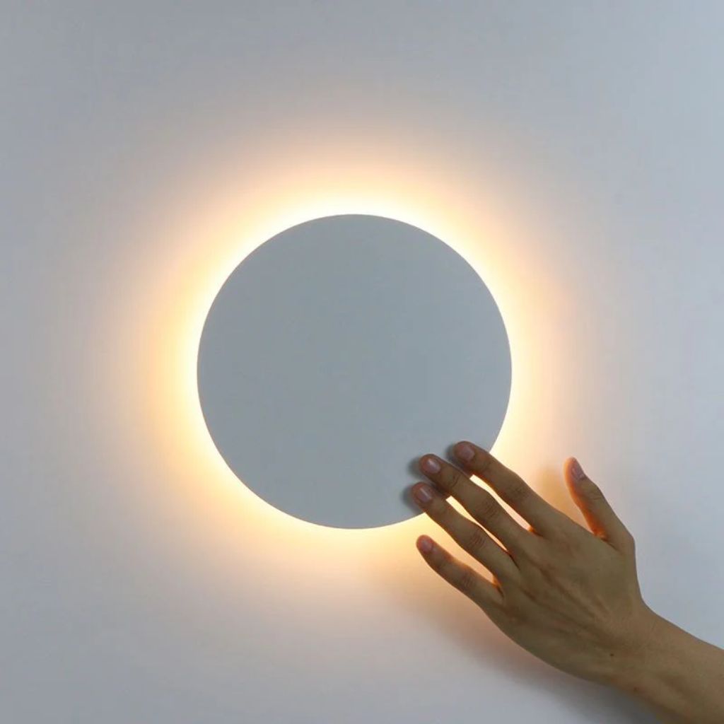 Runde LED-Wandleuchte mit Hintergrundbeleuchtung Aluminium-Acryl-Design Flur Schlafzimmer Wohnzimmer Beleuchtung | Sansoti