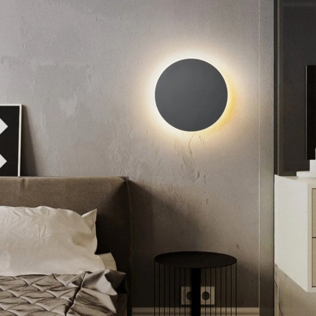 Runde LED-Wandleuchte mit Hintergrundbeleuchtung Aluminium-Acryl-Design Flur Schlafzimmer Wohnzimmer Beleuchtung | Sansoti
