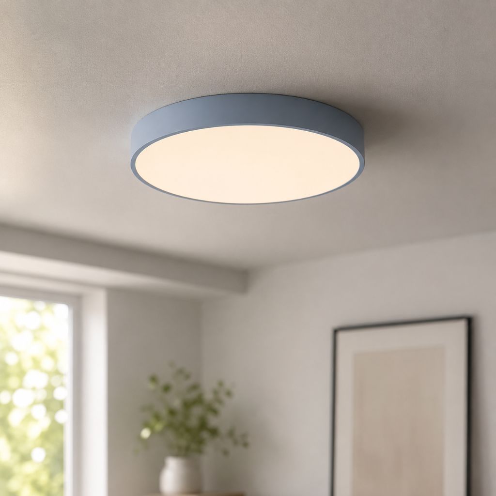 Runde Deckenleuchte Ultra-Slim 5 cm LED Farbenfroh Moderne Deckenbeleuchtung Wohnzimmer Schlafzimmer Kinderzimmer | Sansoti