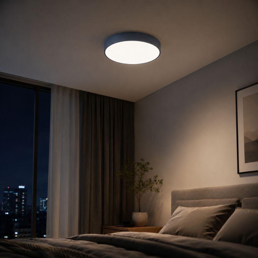 Runde Deckenleuchte Ultra-Slim 5 cm LED Farbenfroh Moderne Deckenbeleuchtung Wohnzimmer Schlafzimmer Kinderzimmer | Sansoti