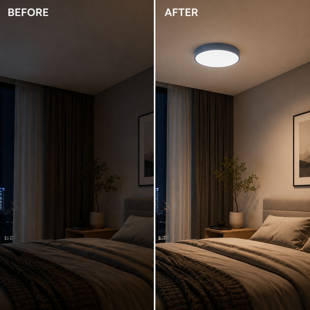 Runde Deckenleuchte Ultra-Slim 5 cm LED Farbenfroh Moderne Deckenbeleuchtung Wohnzimmer Schlafzimmer Kinderzimmer | Sansoti
