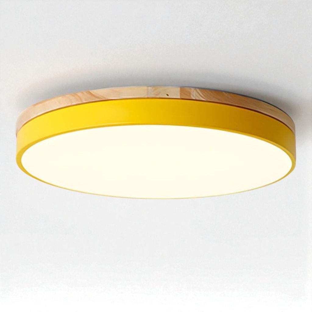 Runde Holz-Deckenleuchte mit LED-Beleuchtung, 30–50 cm, dimmbar, warmweißes Licht für Wohnzimmer, Schlafzimmer und Esszimmer | Sansoti