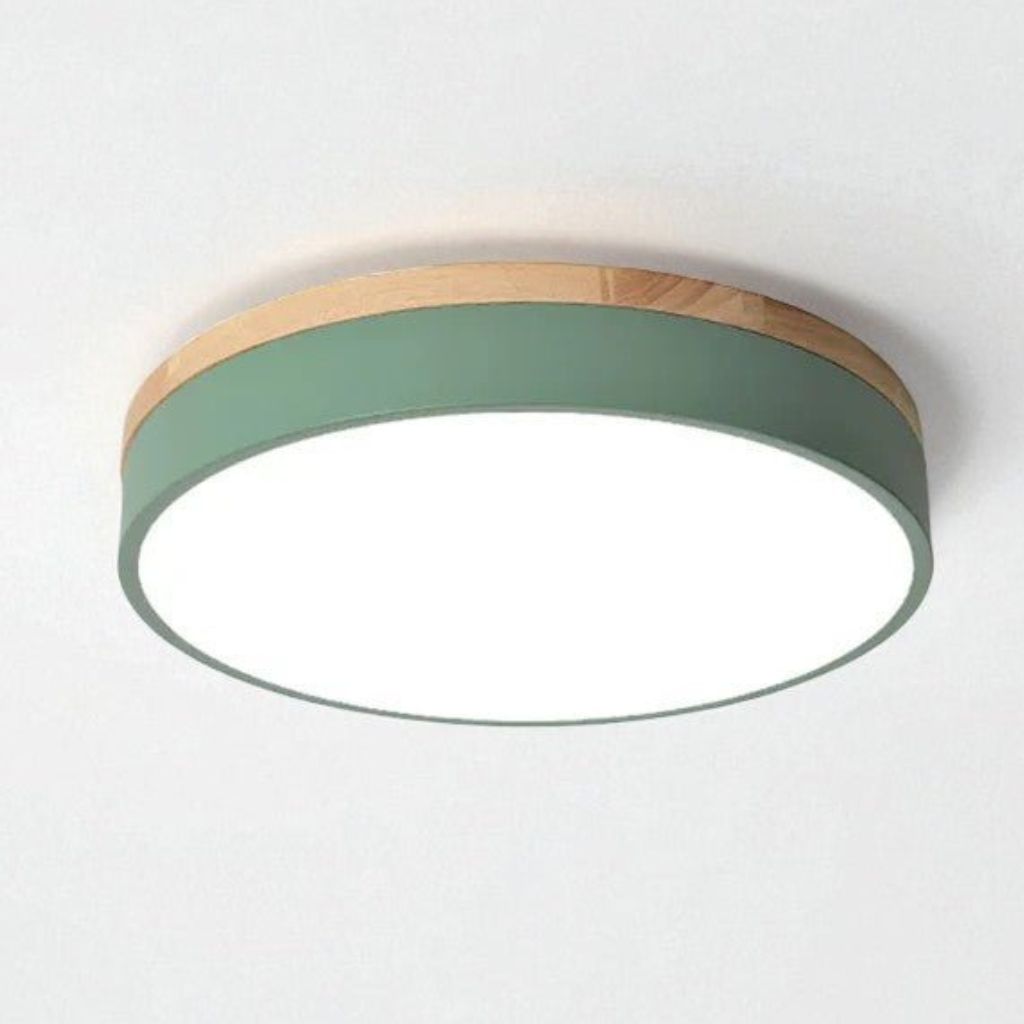 Runde Holz-Deckenleuchte mit LED-Beleuchtung, 30–50 cm, dimmbar, warmweißes Licht für Wohnzimmer, Schlafzimmer und Esszimmer | Sansoti