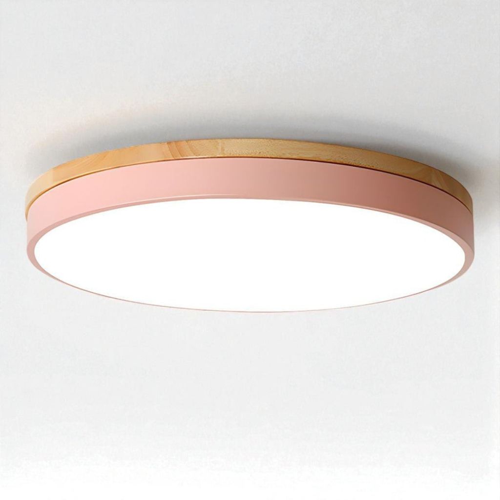 Runde Holz-Deckenleuchte mit LED-Beleuchtung, 30–50 cm, dimmbar, warmweißes Licht für Wohnzimmer, Schlafzimmer und Esszimmer | Sansoti
