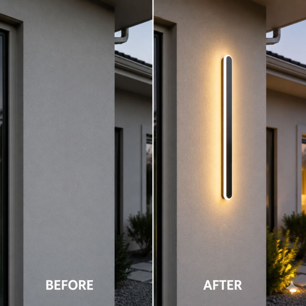 Aluminium Buitenwandlamp Afgeronde Randen IP65 LED Verlichting Gevel Entree Tuin Balkon Zwart Wit Goud | Sansoti