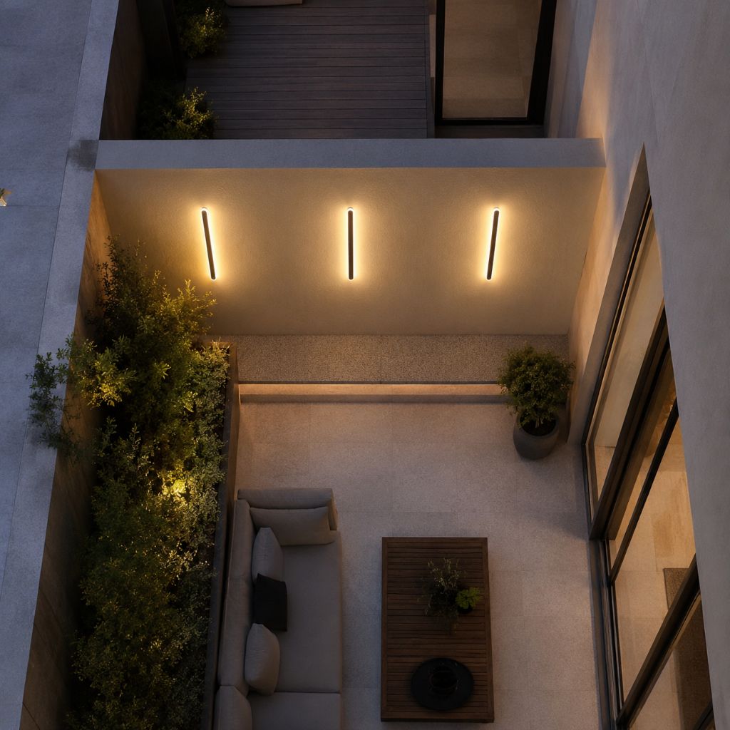 Aluminium Buitenwandlamp Afgeronde Randen IP65 LED Verlichting Gevel Entree Tuin Balkon Zwart Wit Goud | Sansoti