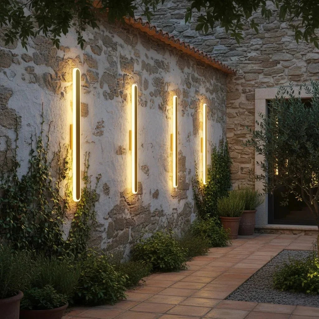 Aluminium Buitenwandlamp Afgeronde Randen IP65 LED Verlichting Gevel Entree Tuin Balkon Zwart Wit Goud | Sansoti