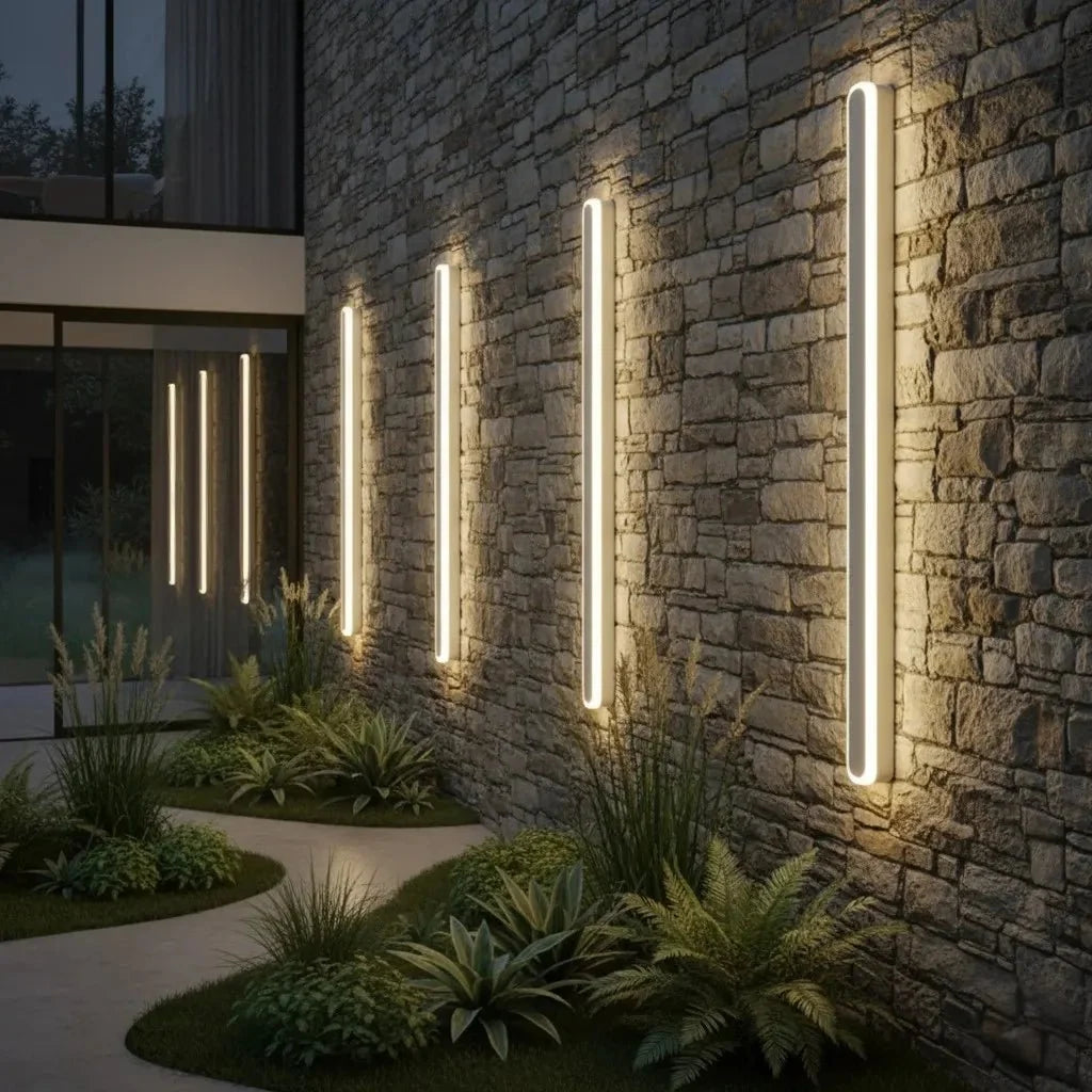 Aluminium Buitenwandlamp Afgeronde Randen IP65 LED Verlichting Gevel Entree Tuin Balkon Zwart Wit Goud | Sansoti