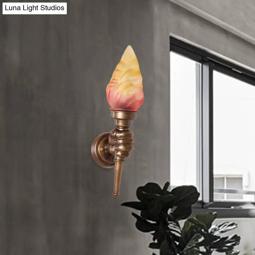 Wandleuchte Glas Bronzefarben Fackelform E26/E27-Fassung Eingangsbereich Flur Stimmungsvolle industrielle Beleuchtung Retro-Stil Wohnzimmer | Sansoti