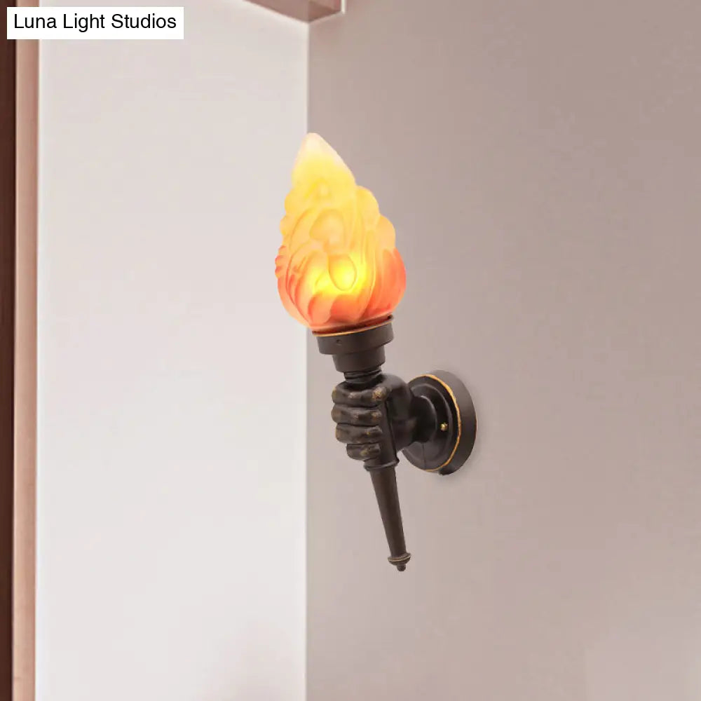 Wandleuchte Glas Bronzefarben Fackelform E26/E27-Fassung Eingangsbereich Flur Stimmungsvolle industrielle Beleuchtung Retro-Stil Wohnzimmer | Sansoti