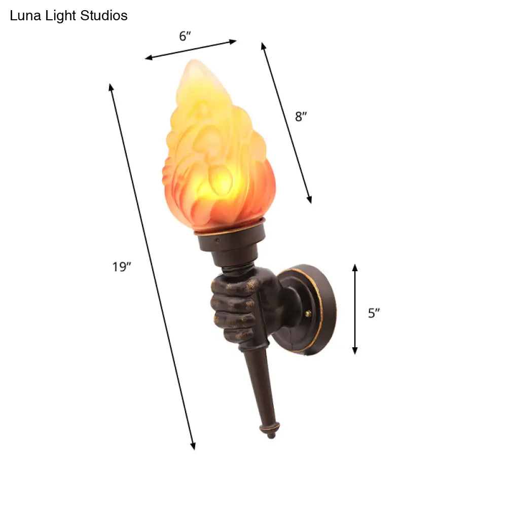 Wandleuchte Glas Bronzefarben Fackelform E26/E27-Fassung Eingangsbereich Flur Stimmungsvolle industrielle Beleuchtung Retro-Stil Wohnzimmer | Sansoti