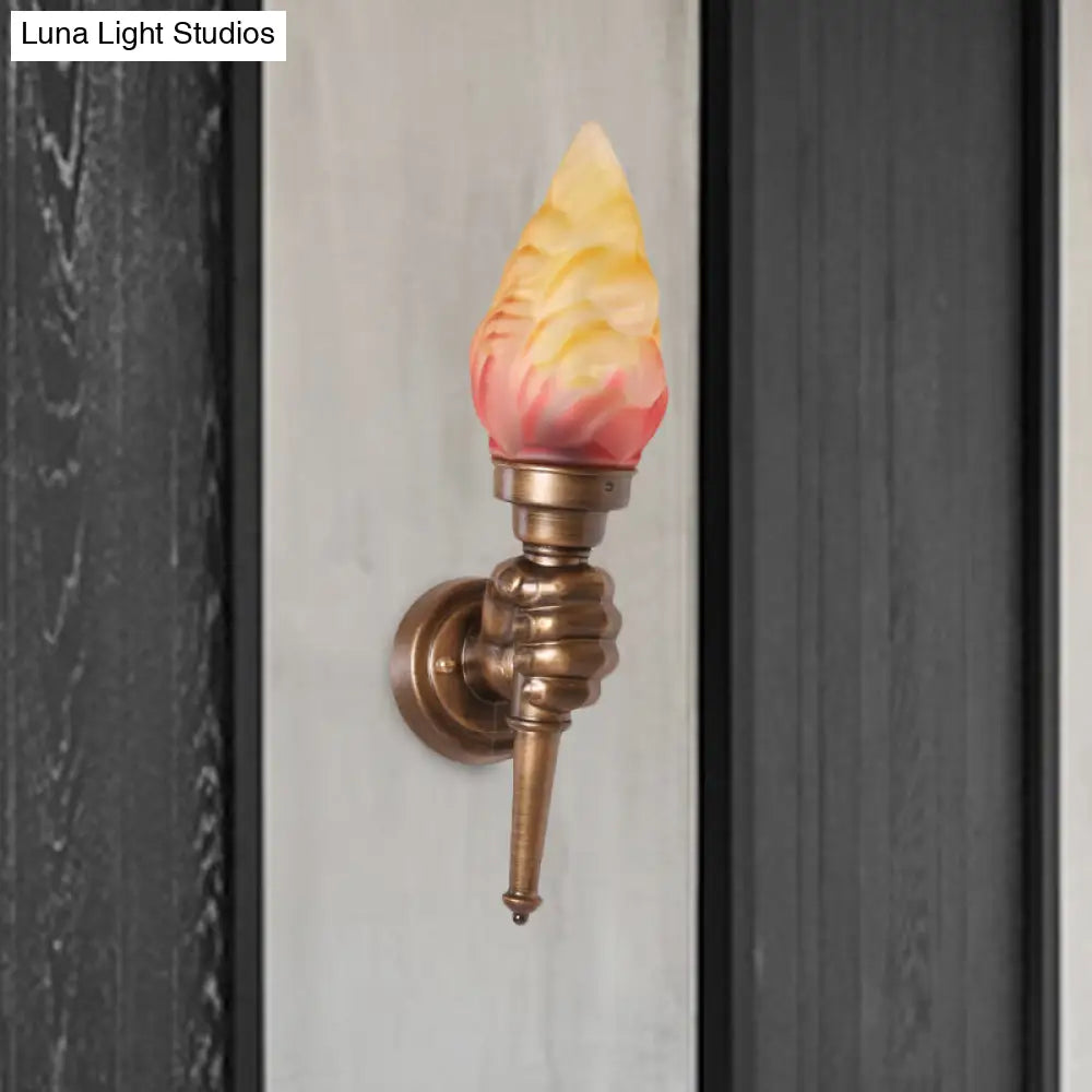 Wandleuchte Glas Bronzefarben Fackelform E26/E27-Fassung Eingangsbereich Flur Stimmungsvolle industrielle Beleuchtung Retro-Stil Wohnzimmer | Sansoti