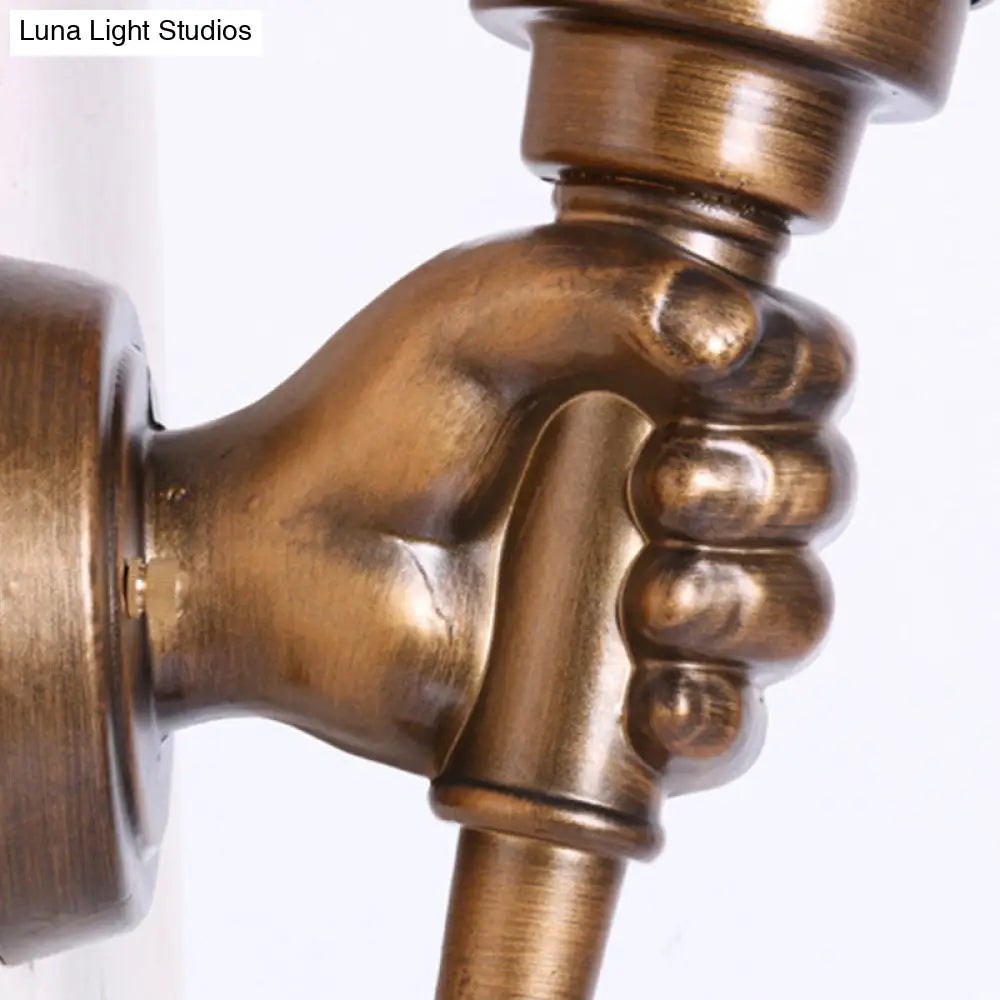 Wandleuchte Glas Bronzefarben Fackelform E26/E27-Fassung Eingangsbereich Flur Stimmungsvolle industrielle Beleuchtung Retro-Stil Wohnzimmer | Sansoti