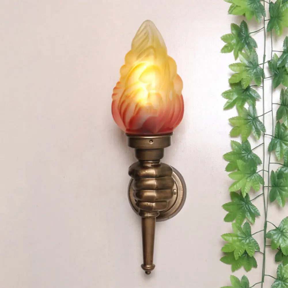 Wandleuchte Glas Bronzefarben Fackelform E26/E27-Fassung Eingangsbereich Flur Stimmungsvolle industrielle Beleuchtung Retro-Stil Wohnzimmer | Sansoti