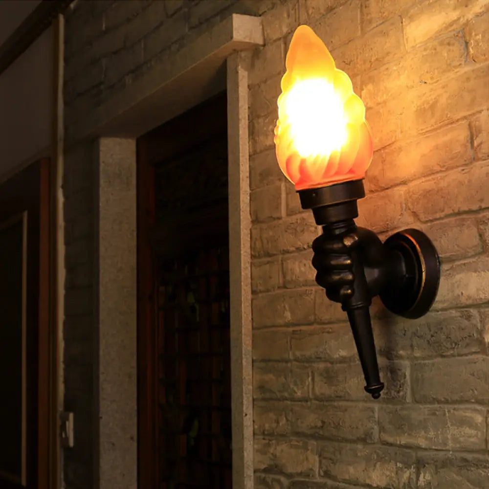 Wandleuchte Glas Bronzefarben Fackelform E26/E27-Fassung Eingangsbereich Flur Stimmungsvolle industrielle Beleuchtung Retro-Stil Wohnzimmer | Sansoti