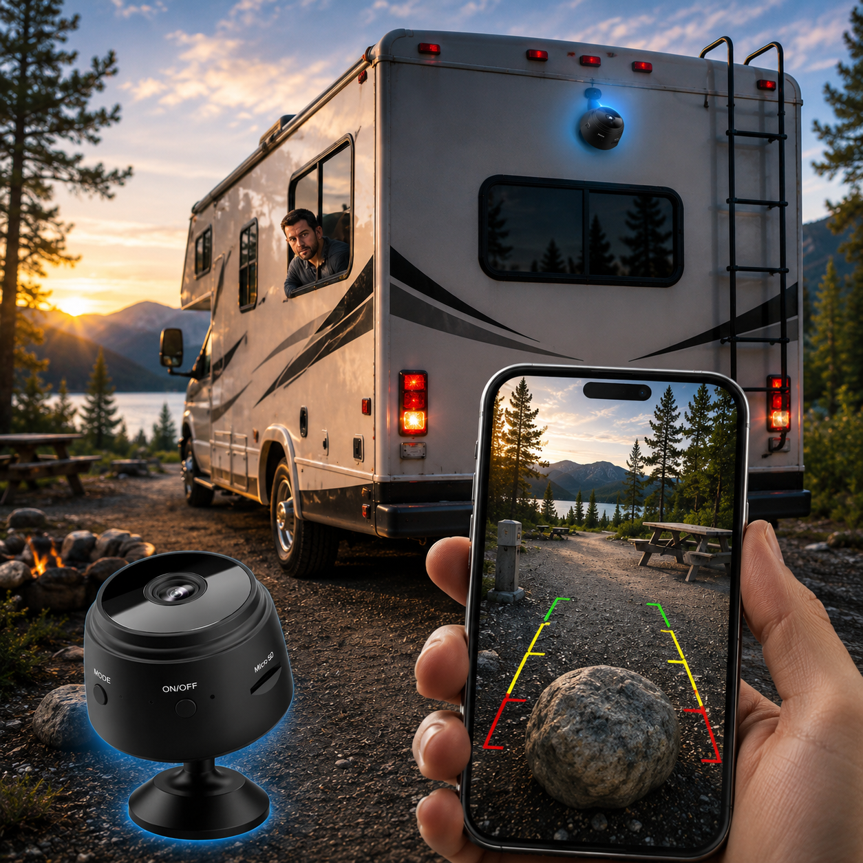 Draadloze Achteruitrijcamera met Nachtzicht en Bewegingsdetectie voor Camper en Caravan | Sansoti