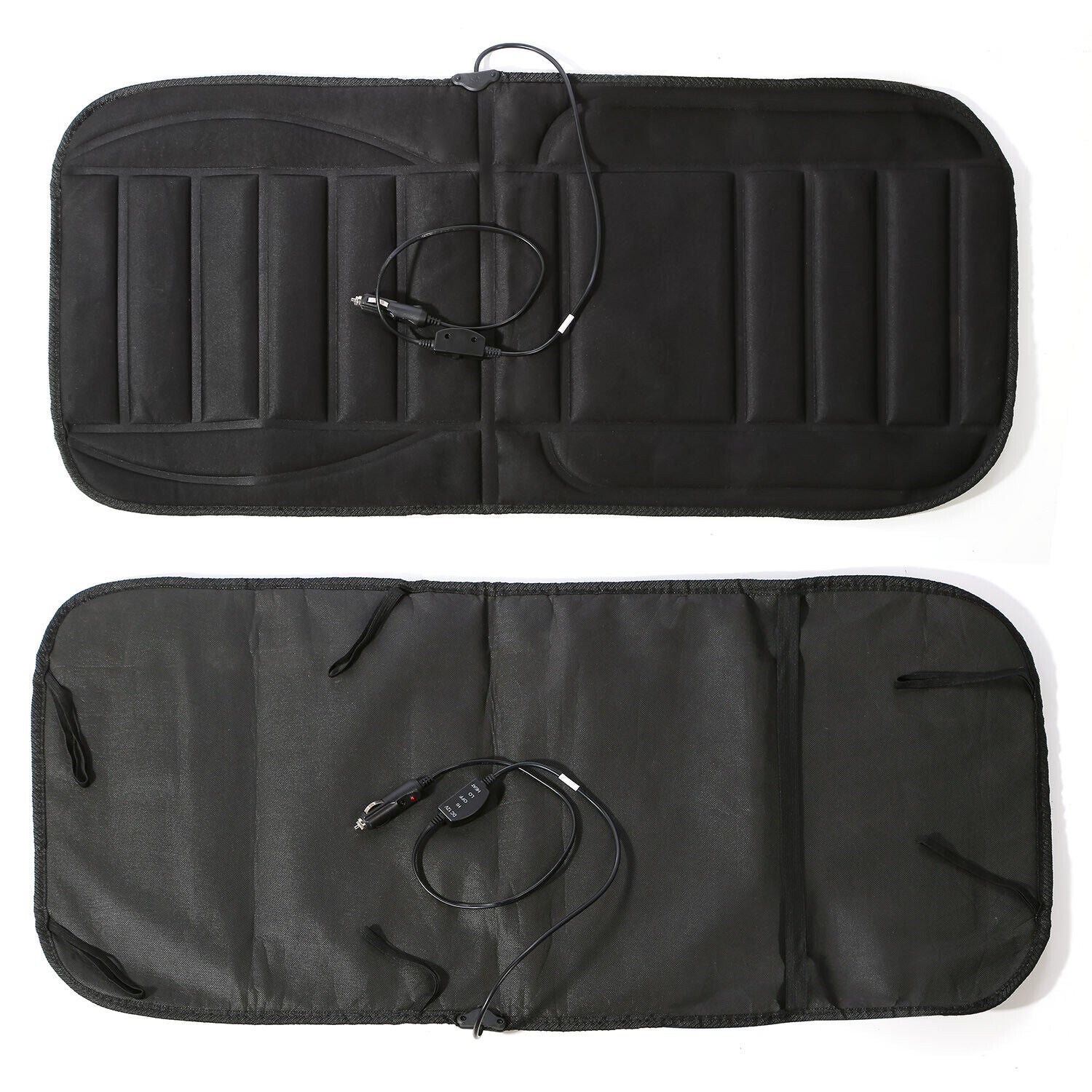 Housse de siège auto chauffante noire universelle à couverture intégrale 12V 45W confortable et chaude pour conduire en hiver | Sansoti