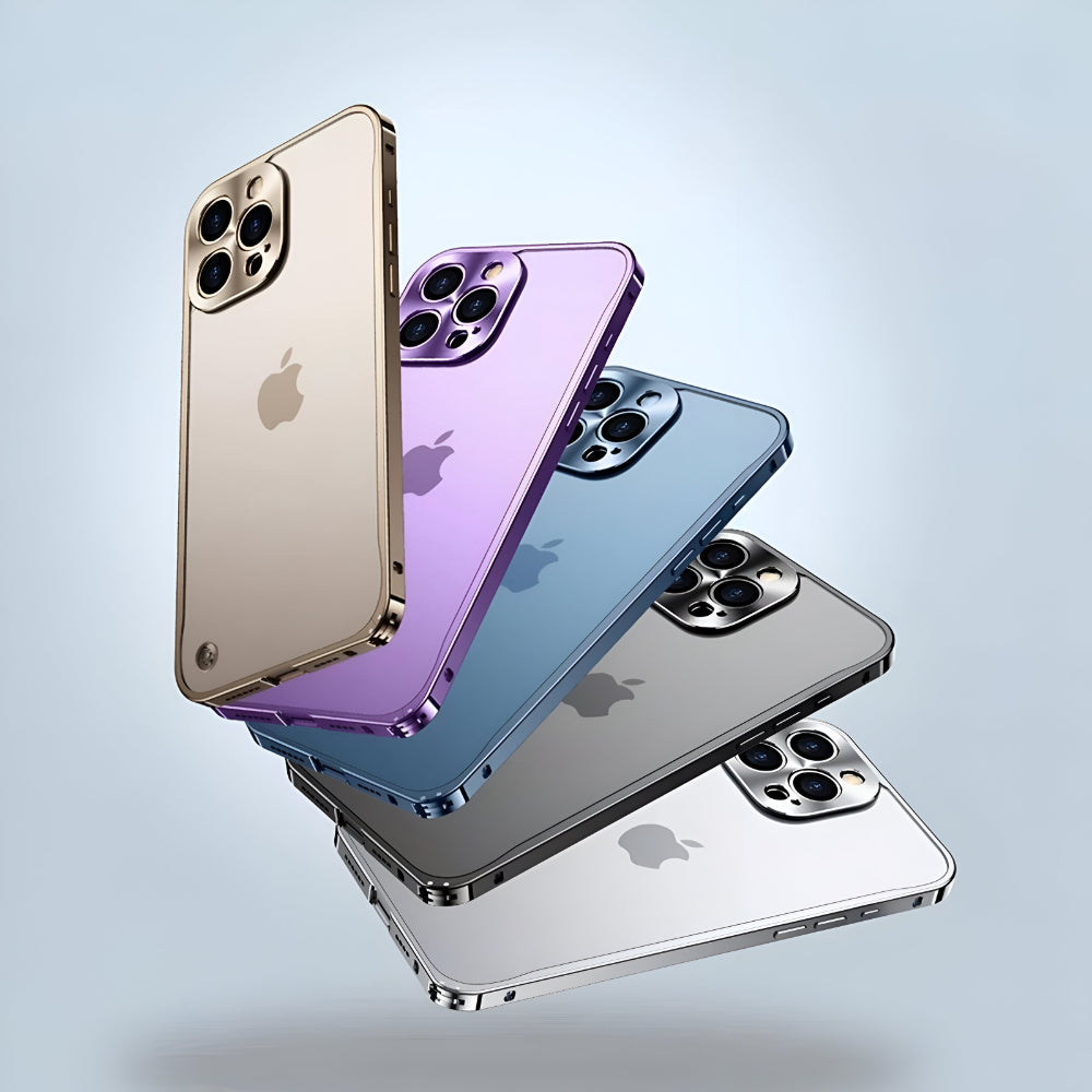 Aluminium Telefoonhoesje Met Polycarbonaatrug en Klickvergrendeling Voor iPhone | Sansoti