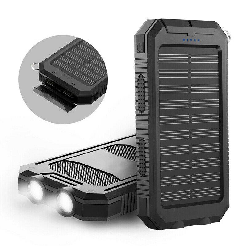 Zonnepaneel Powerbank Met 500.000mAh Capaciteit, Dubbele USB Poorten En Waterdichte Behuizing Voor Outdoor En Noodstroom | Sansoti