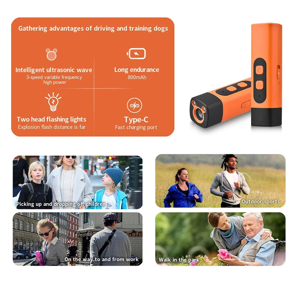 Ultraschall-Hundetrainer mit 3 Modi zur positiven Kontrolle des Bellverhaltens USB-aufladbares Anti-Bell-Gerät | Sansoti