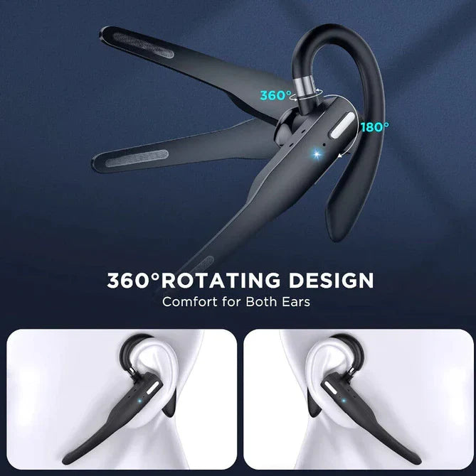 Kabelloses Bluetooth-Headset mit zwei Mikrofonen und Geräuschunterdrückung für freihändiges Telefonieren und Arbeiten von zu Hause | Sansoti