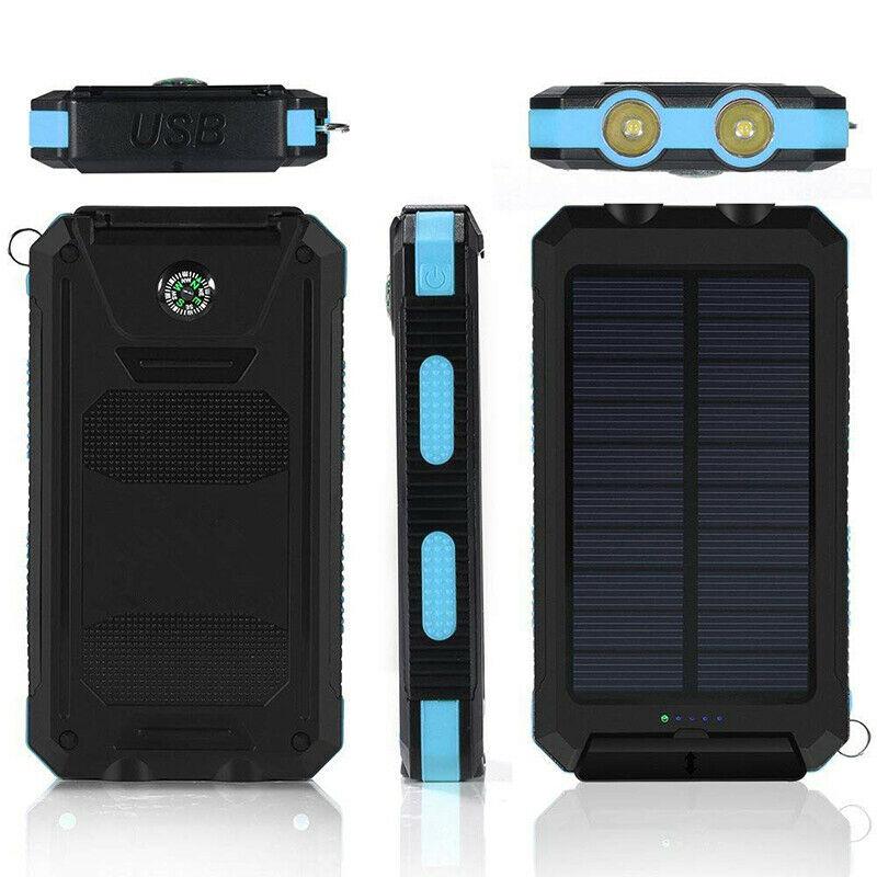 Zonnepaneel Powerbank Met 500.000mAh Capaciteit, Dubbele USB Poorten En Waterdichte Behuizing Voor Outdoor En Noodstroom | Sansoti