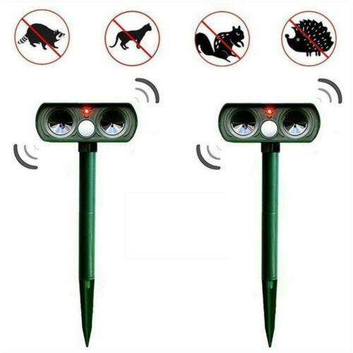 Ultraschall-Tiervertreiber mit Solarenergie und Infrarot-Bewegungssensor, wasserdicht, für Garten und Hof, 30 m Reichweite | Sansoti
