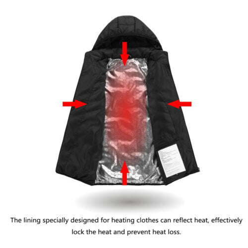 Heated winter jacket with USB connection and 3 heat settings for work, leisure and outdoor activities | Sansoti
