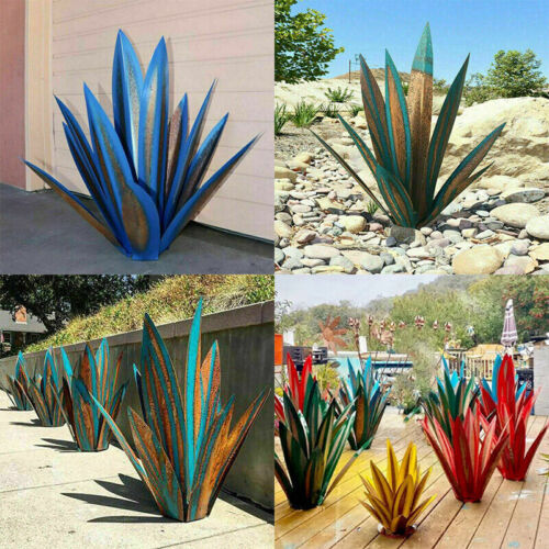 Metalen agave tuinbeeld van roestvrij staal voor tuin, terras en interieurdecoratie | Sansoti
