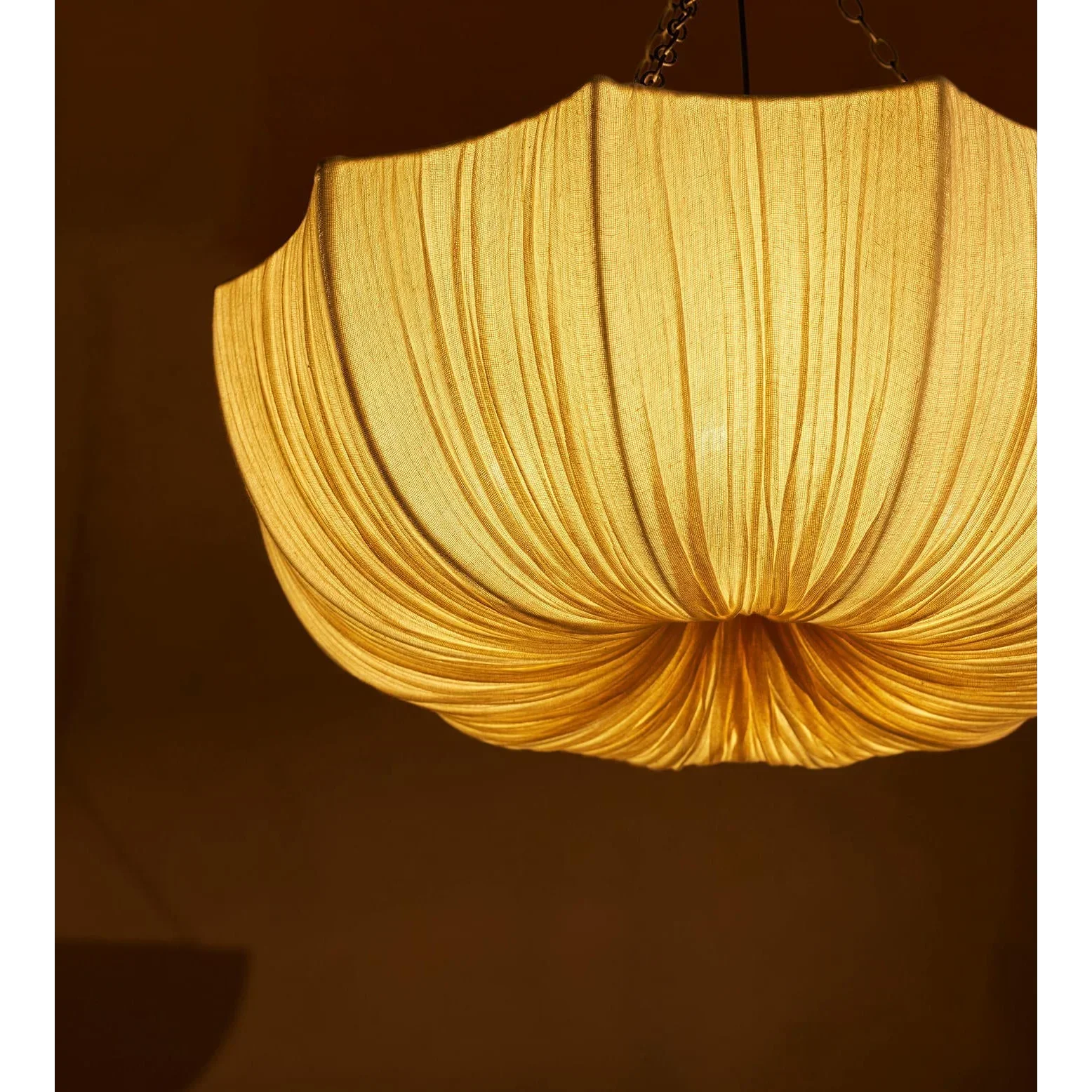 Suspension Plissée Tissu Fer Sculpturale Japandi 40-100cm E27 LED Salle à Manger Chambre | Restfield