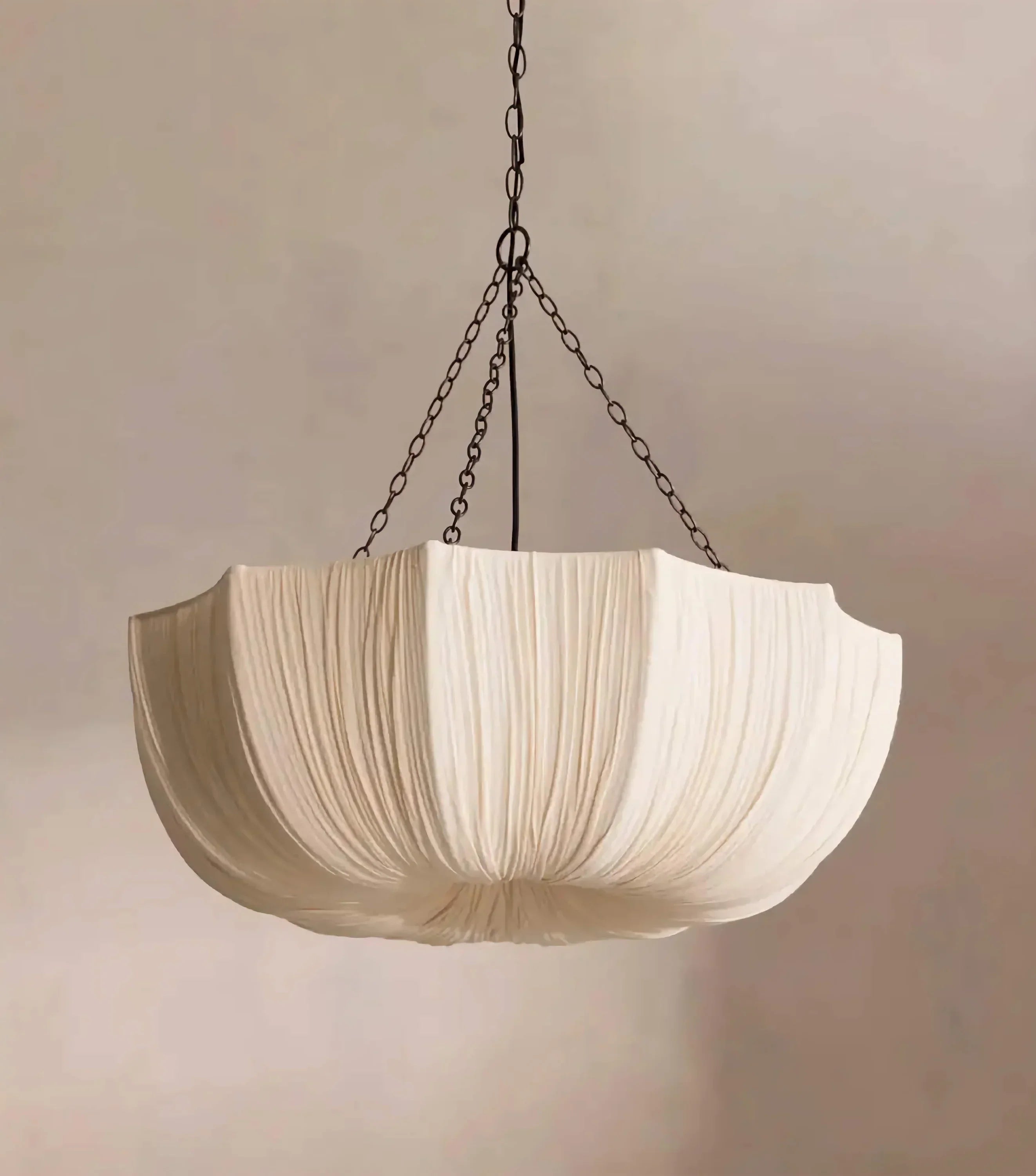 Suspension Plissée Tissu Fer Sculpturale Japandi 40-100cm E27 LED Salle à Manger Chambre | Restfield