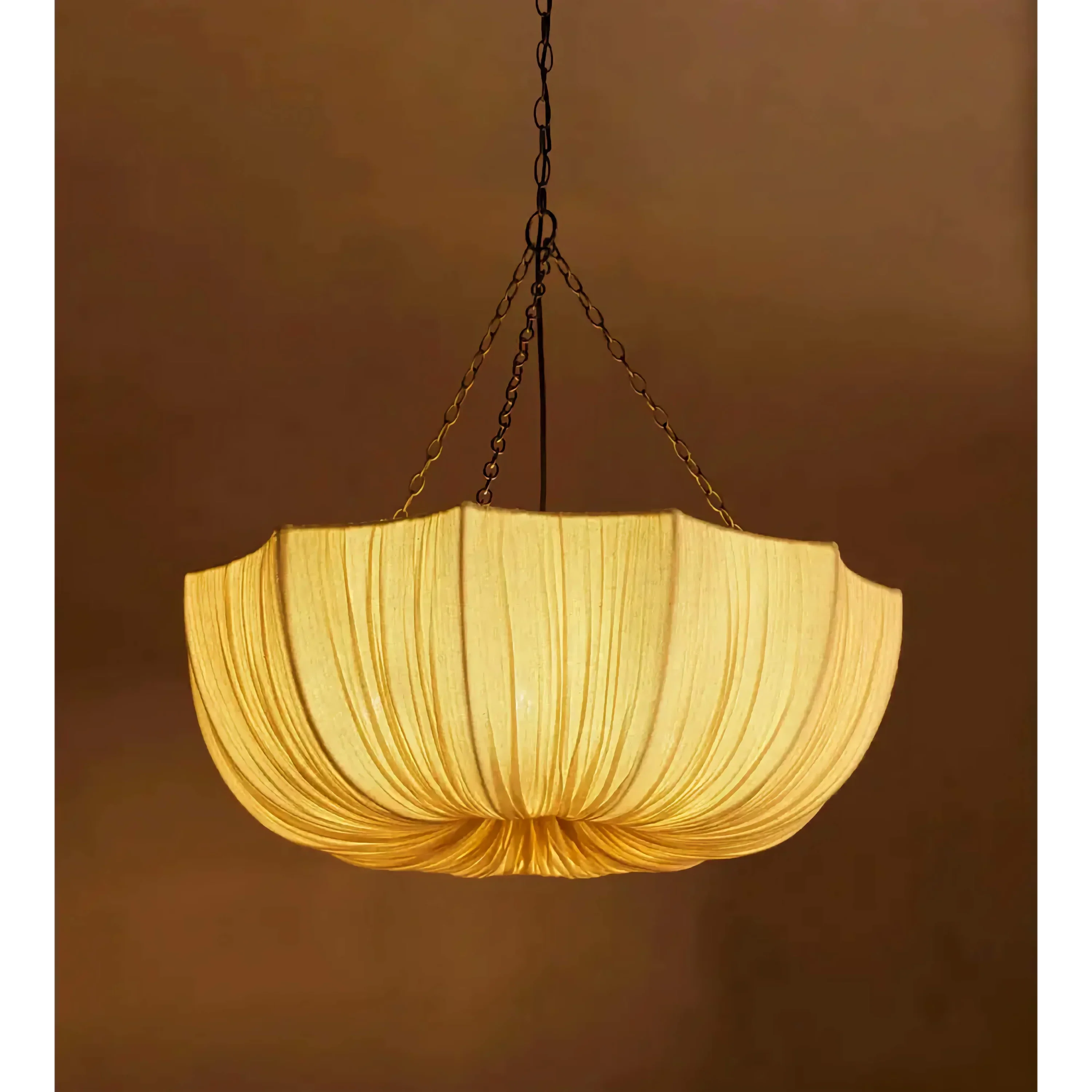 Suspension Plissée Tissu Fer Sculpturale Japandi 40-100cm E27 LED Salle à Manger Chambre | Restfield